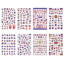 400+ Pieces 4th of July Nail Stickers, American Flag Patriotic Independence Day Nail Art Sticker False Nail Design Self-Adhesive Nail Decals Manicure Nail Tip Decoration for Fourth of July Conpru