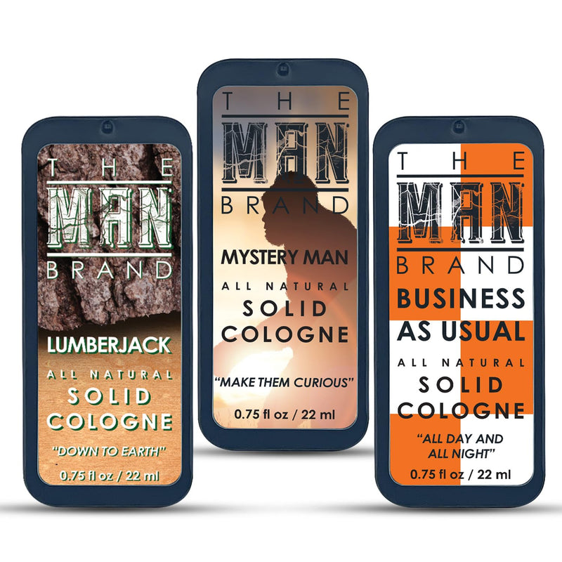 Mens Sample Solid Cologne Pack with Aspen Solid Cologne, Lumberjack Solid Cologne, Woodsman cologne, Mystery Man cologne and more (Play Daily Sampler Cologne Set - 7 Pack - 0.75 oz each) Infinity Warehouse