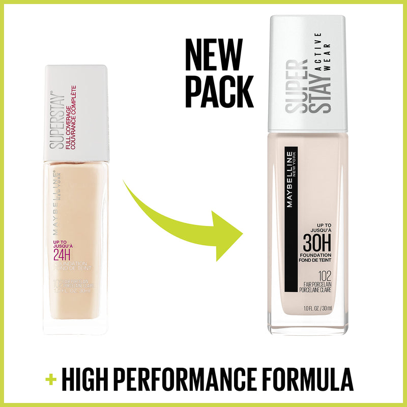 Maybelline New York Super Stay Full Coverage Liquid Foundation Makeup, 340 Cappuccino, 1 Fl Oz Maybelline New York