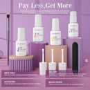 Dip Powder Nail Kit Starter, AZUREBEAUTY Purple Glitter 8 Colors Acrylic Dipping Powder System Essential Set with Top/Base Coat Activator Brush Saver for French Nail Art Manicure Beginner DIY Salon AZUREBEAUTY Store