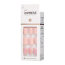 KISS imPRESS Press-On Manicure, Nail Kit, PureFit Technology, Short Press-On Nails, Keep in Touch, Includes Prep Pad, Mini File, Cuticle Stick, and 30 Fake Nails KISS