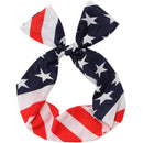 Sea Team 3-Pack of the Stars and Stripes Retro Wire Headbands Stylish Chiffon Bowknot Twist Bunny Ears Head Wrap Bandeau Hair Ribbon Star-Spangled Banner American Flag Hairbands for Women and Girls Sea Team