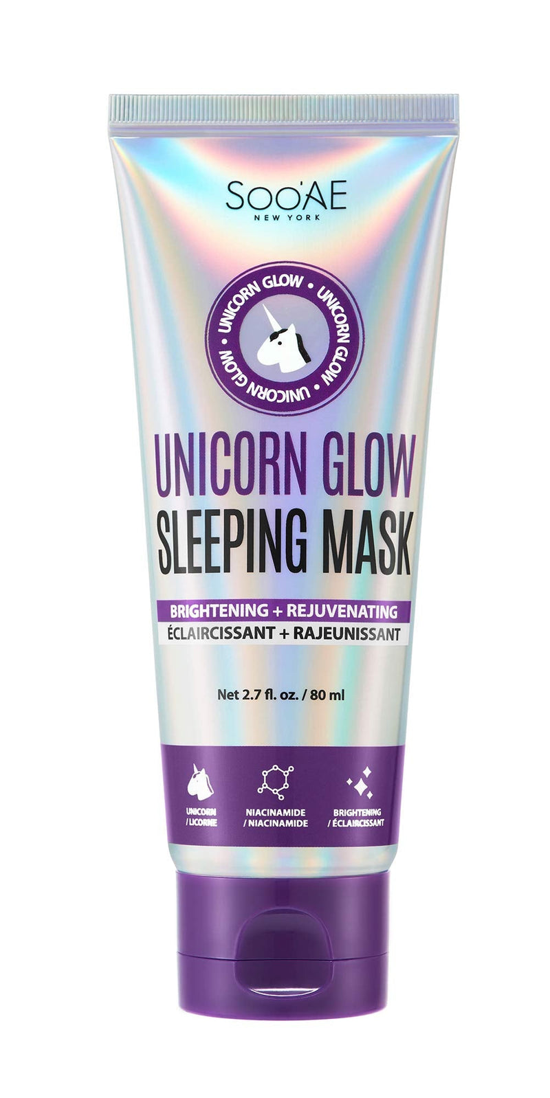 Soo'AE Unicorn Glow Sleeping Mask, Overnight Masks, Niacinamide Brightening & Rejuvenating, 1 EA , Ceramide NP Moisturizing Soothing Face Mask for Dry Skin Korean Beauty masks night cream sleep mask SOOAE