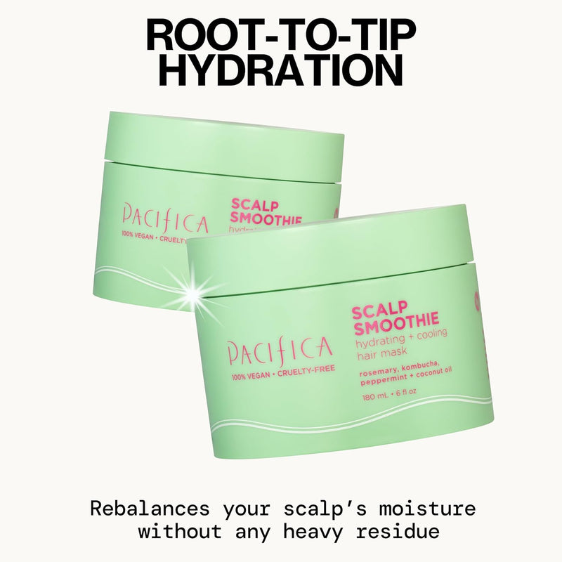 Pacifica Scalp Smoothie Hydrating Scalp Treatment & Leave-On Hair Mask, Cooling Relief for Dry, Flaky, Itchy Scalp & Thinning Hair, Vegan & Cruelty-Free, 6 fl oz Infinity Warehouse