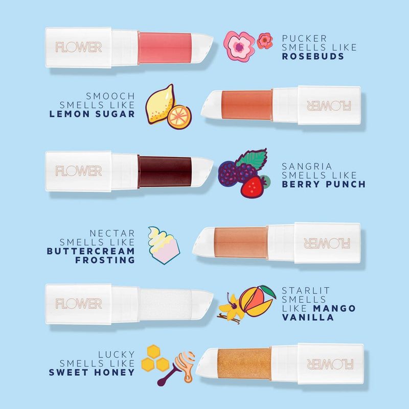 FLOWER BEAUTY Petal Pout Lip Mask | Hydrating Tinted Balm with Mango & Cocoa Butter | Vegan, Cruelty-Free Scented Lips Color | Pucker - Rose Buds FLOWER BEAUTY