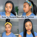 Natural Color Human Hair Headband Wigs Straight Natural Remy Hair Half Wigs for Black Women Pre Plucked Hairline with Baby Hair Glueless 150% Density None Lace Front Wigs Headband Attached 24 Inch Benafee Store