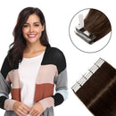 Tape in Hair Extensions 100g 100% Remy Natural Human Hair Double Side Tape Seamless Skin Weft Natural Hair Extensions 40pcs 2.5g/pcs Long Straight (24 inch,