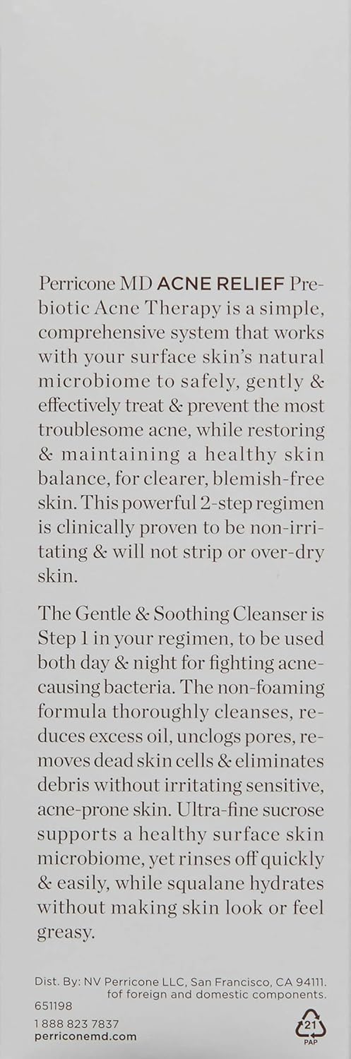 Perricone MD Acne Relief Gentle & Soothing Cleanser 6 oz Infinity Warehouse