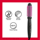 REVLON Silicone Bristle Heated Hair Styling Brush | Fast, Long Lasting Volume for Easy Styling | 1" Barrel for Full Body and Smooth Styles (Black/Pink) Infinity Warehouse