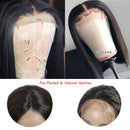 BLY Human Hair Wigs for Black Women 180% Density Straight Human Hair Transparent Lace Front Wigs 4x4 Closure Wig Human Hair Pre Plucked with Baby Hair Natural Color 18 Inch BLY
