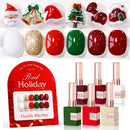Double Rhythm 6 Pcs 15 ML Gel Polish Set Same Color Same Bottle Soak Off Gel Polish Kit Nail Art Manicure Salon DIY at Home for Women (Jelly Burgundy Red Glitter Silver -T6-56) Infinity Warehouse