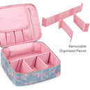 Travel Makeup Bag Large Cosmetic Bag Makeup Case Organizer for Women and Girls (Flamingo) Narwey