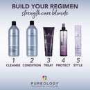 Pureology Strength Cure Blonde Purple Shampoo & Conditioner Bundle | For Blonde & Lightened Color-Treated | Sulfate-Free | Vegan | Updated Packaging | 33.8 Fl. Oz. Pureology
