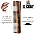 Kent A FOT Handmade All Fine Tooth Pocket Comb for Men, Hair Comb Straightener for Everyday Grooming Styling Hair, Mustache and Beard, Use Dry or with Balms, Saw Cut and Hand Polished, Made in England KENT