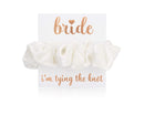 Velvet Bridesmaid Proposal Gift Scrunchies - To Have and To Hold Your Hair Back Foil Gift Cards (Single, White Bride) Loco Llama