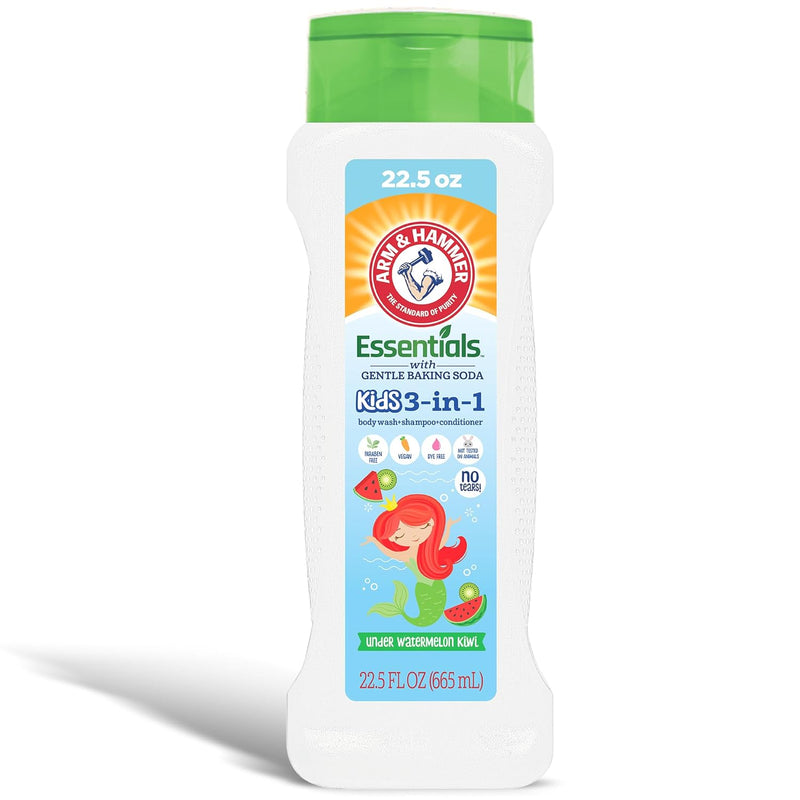 Arm & Hammer 6 Pack Essentials Kids Body Wash - 3-in-1 Watermelon Kiwi 22.5oz - Non Toxic Kids Shampoo and Body Wash And Conditioner Infinity Warehouse