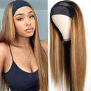UNice Ombre Blonde Highlight Human Hair Headband Wigs for Black Women Brazilian Virgin Hair Glueless Brown mixed honey Blonde Streaks None Lace Front Straight Human Hair Wig T1B412 Colored 24 inch UNICE Store