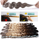 Wavy Tape in Hair Extensions 100% Human Hair Body Wave 18 inch Medium Brown Long Soft Remy Hair Skin Weft Seamless Invisible Double Side Tape 20pcs/50g