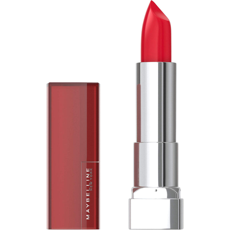 Maybelline Color Sensational Lipstick, Lip Makeup, Cream Finish, Hydrating Lipstick, Nude, Pink, Red, Plum Lip Color, Red Revolution, 0.15 oz; (Packaging May Vary) Maybelline New York