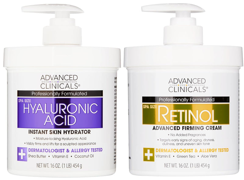 Advanced Clinicals Retinol Body Lotion & Face Moisturizer | Visible Anti Aging Skin Care Retinol Body Cream For Women & Men Targets Look Of Fine Lines, Wrinkles, & Crepe Looking Dry Skin, 16 Ounce Infinity Warehouse