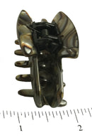 French Amie Chic Handmade Small Onyx Silver Grey Celluloid Jaw Hair Claw Clip (Onyx) French Amie