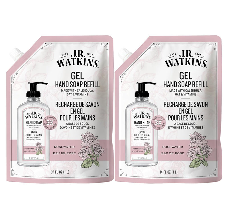 J.R. Watkins Gel Hand Soap For Bathroom or Kitchen, Scented, Cruelty Free, 11 Fl Oz, Neroli & Thyme, 3 Pack Infinity Warehouse