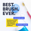 MOUTHWATCHERS - Manual Toothbrushes - Special Travel - Pink - 1 Count - Floss Bristle Silver - Invented by Doctor Plotka's MOUTHWATCHERS