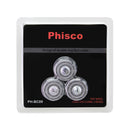 Phisco 3 PCS Replacement Shaver Head Replacement Cutter Net Blades for Electric Shavers Men IPX7 Waterproof Electric Razor, Shaving Heads Compatible with Phisco Electric Shaver Series (203D-6A) Phisco