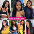Flady 4/27 Lace Front Human Hair Wigs for Black Women 150% Density Highlight Straight HD Transparent Lace Wig Human Hair Pre Plucked Bleached Knots Flady
