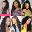 Blomas T-part Lace Front Wigs Human Hair Middle Part Long Deep Wave Human Hair Wigs for Black Women Brazilian Virgin Human Hair Lace Frontal Wig Natural Color (30 Inch) Blomas