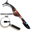False Eyelash Applicator: Eyelash Extensions Tweezers for Easy Lash Application and Removal – Adjust and Repair Your Lashes in an Instant – Stainless Steel (Floral Black) Rapid Vitality