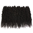 6 Packs Bomb Twist Crochet Hair 18 Inch Spring Twist Crochet Braids Pre-looped Mini Passion Twist Braiding Hair Senegalese Spring Twist Nubian Twist Kinky Curly Synthetic Hair Extensions (1B