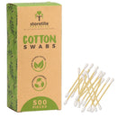 Storetite Organics, Biodegradable Bamboo Cotton Swabs - Buds for Ear Cleaning, Makeup, Pet Care, First Aid, Art & Crafts, Safe & Sustainable Alternative, Paper Packaging 500pcs Storetite Organics