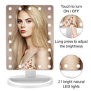 COSMIRROR Lighted Makeup Vanity Mirror with 10X Magnifying Mirror and Makeup Sponge, 21 LED Light Up Mirror with Touch Sensor Dimming, 180°Free Rotation, Dual Power Supply, Portable Cosmetic Mirror COSMIRROR
