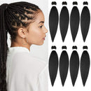 Pre-stretched Braiding Hair Easy Braid Professional Itch Free Synthetic Fiber Corchet Braids Yaki Texture Hair Extensions Hot Water Setting medium brown 8 packs(26 Inch, 1B) Vitality Store