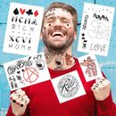 Fashion Tats Lil Peep Temporary Tattoos | Includes Face, Neck & Hands | REALISTIC  | Skin Safe | MADE IN THE USA| Removable Fashiontats
