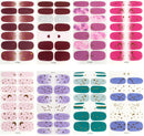 15 Sheets Full Nail Polish Strips Nail Wraps Decal Street Adhesive Nails Stickers False Nail Design Nail Polish Strips with Nail Files for Women Girls AFSTEE
