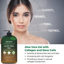 Pure Aloe vera gel - with 100% Fresh & Pure Aloe Infused with Stem Cells, Collagen, Tea Tree Oil - Natural Raw Moisturizer for Face, Skin, Body, Hair. Perfect for Sunburn, Acne, Razor Bumps 16.9 fl oz First Botany