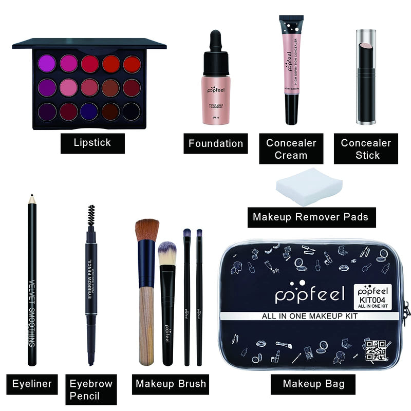 Makeup Kit for Women Full Kit, All-in-one Makeup Gift Set, Include Makeup Brush Set, Eyeshadow Palette, Lip Gloss Set, Lipstick, Blush, Foundation, Concealer, Mascara, Eyebrow Pencil Sea-Maid