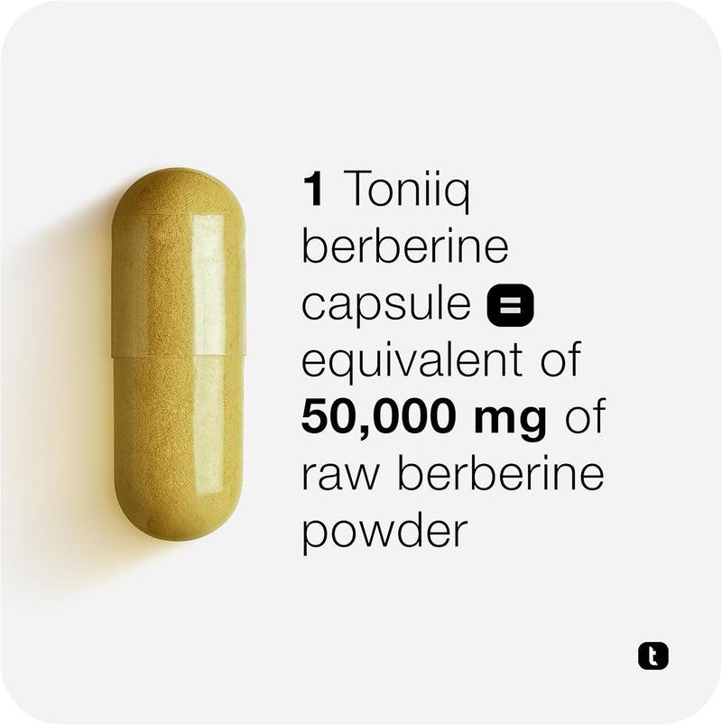 Toniiq Berberine HCl — 100:1 Concentrated Extract • 97% Berberine HCl • Third-Party Tested cGMP — Berberine Supplement — 180 Vegetarian Capsules, 1500 mg per Serving Infinity Warehouse