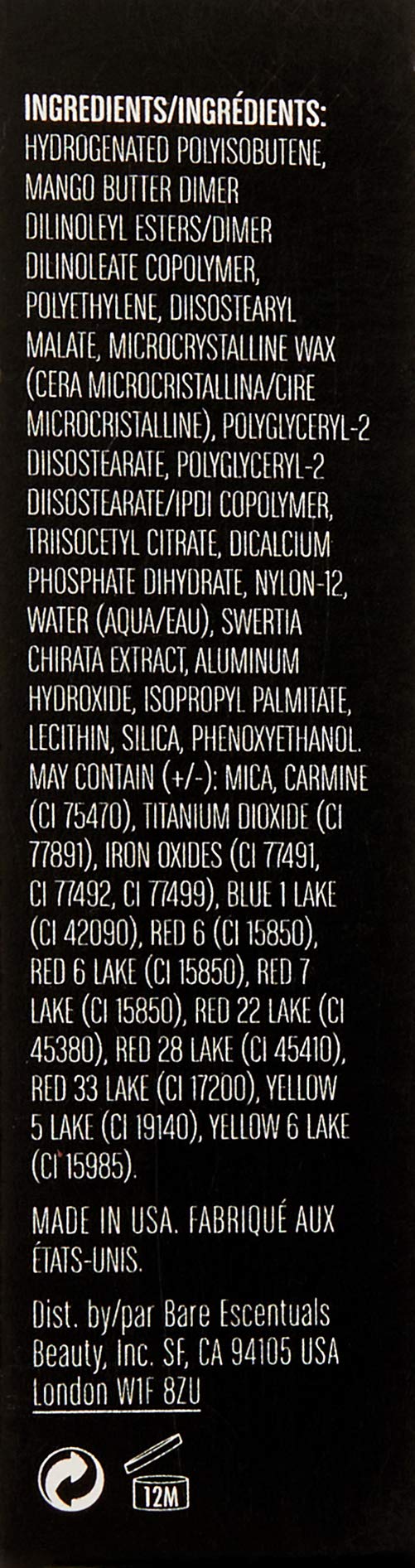 bareMinerals Statement Luxe-Shine Lipstick, Rebound, 0.12 Ounce bareMinerals