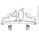 BABEYOND Crystal Birthday Tiara Crown Princess Birthday Crown Hair Accessories Happy 40th Birthday Crown Tiara for Women (40 Birth) BABEYOND