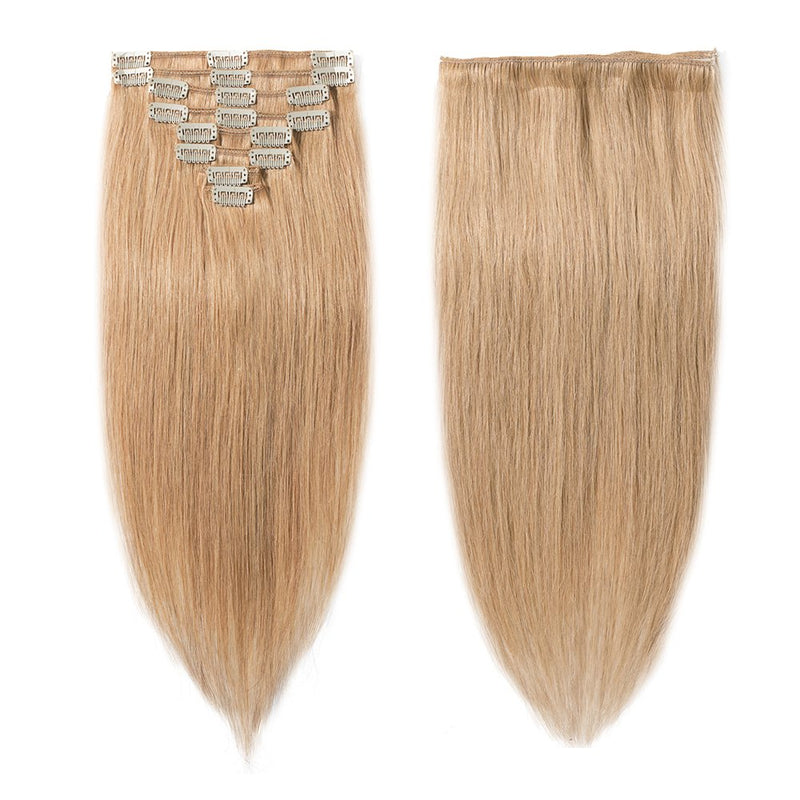 Clip in 100% Remy Human Hair Extensions 8"-24" Full Head 8pcs 18clips Long Soft Silky Straight for Women Fashion Beauty 20"/20 inch 105g