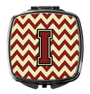 Caroline's Treasures CJ1061-ISCM Letter I Chevron Maroon and Gold Compact Mirror, Multicolor Caroline's Treasures