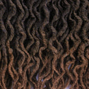LEEONS 12 in Boho Locs Wavy Faux Locs Crochet Synthetic Braiding Hair Locs Crochet Hair Pre-loop Crochet Braids Soft Curly Faux Locs Hair Extensions Braids Dreadlocks 6Packs/Lot 20Roots/PCS(12inch,