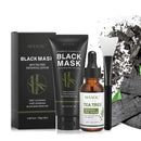 Blackhead Peel Off Face Mask, SHVYOG 3-in-1 Blackhead Remover Mask with Brush & Tea Tree Serum, Charcoal Face Mask for Deep Cleansing Blackheads, Dirts, Pores, Oil(100g+30ml) SHVYOG