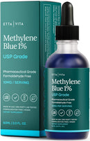 Methylene Blue Drops - USP Pharmaceutical Grade 99.99% Pure 1% Solution for Energy, Focus, Clarity, Cognition & Cellular Support - 3rd Party Tested, Formaldehyde-Free, Made in USA, 2oz Tincture Infinity Warehouse