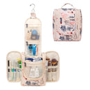 Hanging Travel Toiletry Bag Cosmetic Make up Organizer for Women and Men (Medium, Beige Bird) Narwey