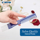 Lift Teasing Comb and Hair Pick – 1 Pack, Five Stainless Still Lifts - Chemical and Heat Resistant Detangler Styling Comb – Anti Static Comb For All Hair Types – By Cantor Cantor
