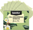 Teenitor Oil Blotting Sheets, 100 Sheets Green Tea Oil Absorbing Tissues Paper, Large 10cmx7cm Oil Blotters Teenitor